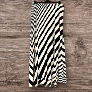 Black and White Striped Women's Skirt